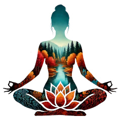 silhouette d'une femme en lotus